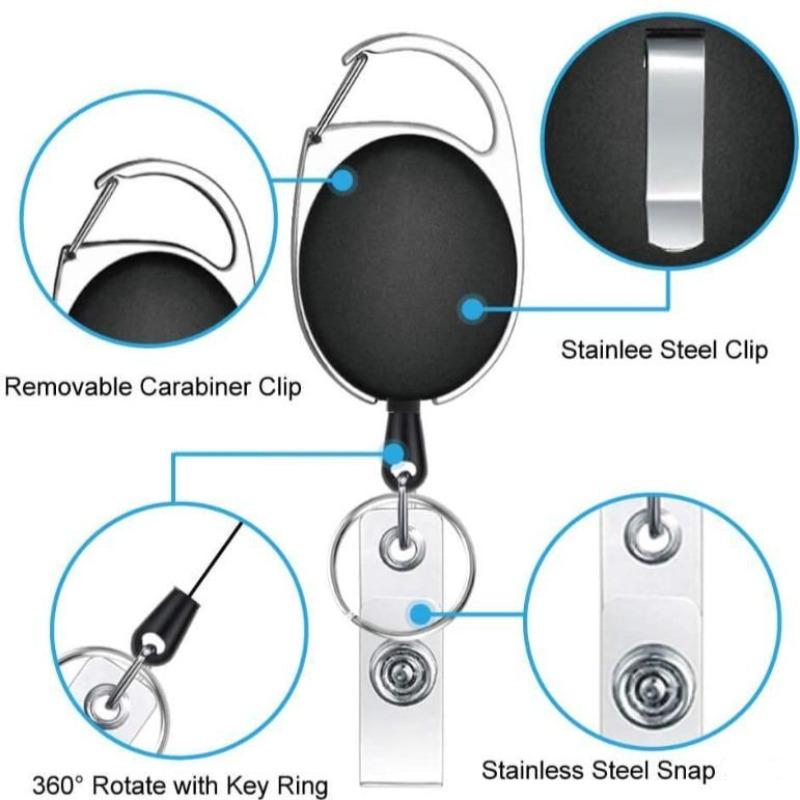 Retractable hoo(key) Keychain Holder and Waterproof Badge ID Card Holder-2